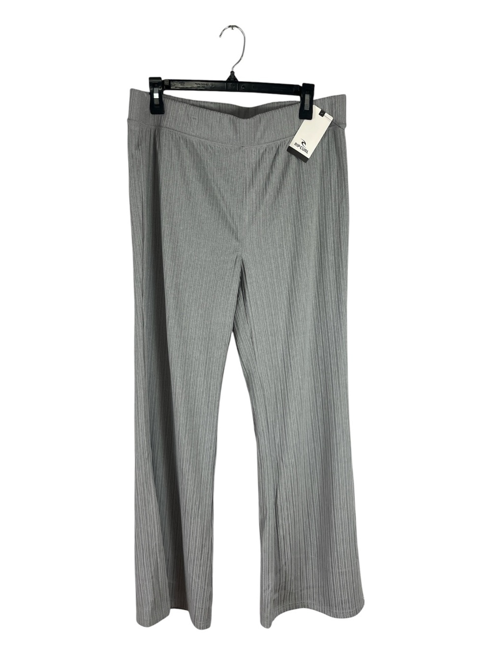 Rip Curl Heather Grey Ribbed Wide Leg Loungewear Pants L NWT